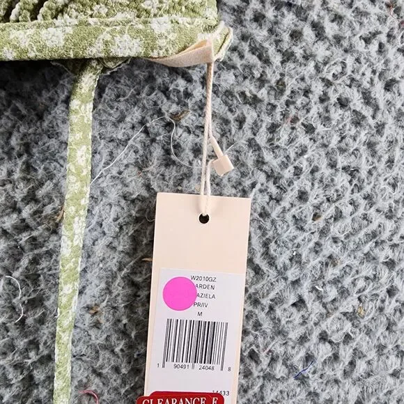 Eberjey Graziela Bikini Top Women's M Pear/Ivory Floral Ruffle Trim Tie Closure - Picture 6 of 15